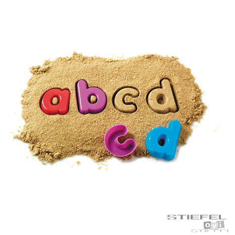 Abécé kisbetűi homokozóformák