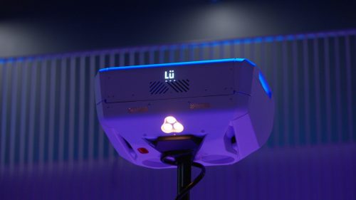 LÜ Möve hordozható interaktív tornatermi rendszer (6200 Lumen, hordozható) tárolórendszerrel Felszereléssel, beüzemeléssel, oktatással