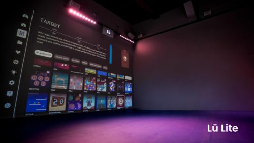 LÜ ÜNO Lite - Egy projektoros interaktív tornatermi rendszer (8000 Lumen) Felszereléssel, beüzemeléssel, oktatással