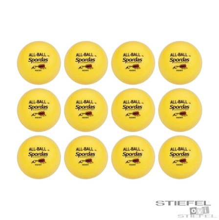  12 darabos sárga labda készlet 10,2 cm