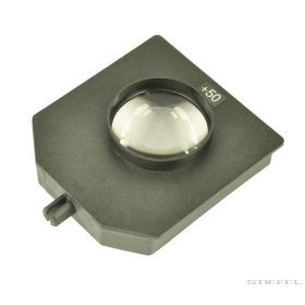 Lencse, foglalatban, f = +50 mm