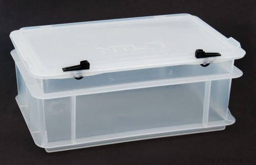 NTL Műanyag tárolódoboz, kicsi, fedéllel, átlátszó