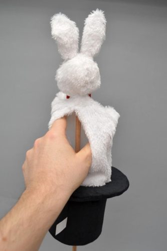 Nyuszi kalapban (59cm) 3 az 1-ben báb