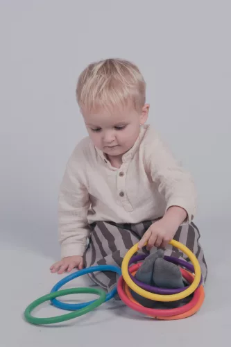 Mozgásfejlesztő dobógyűrű szett, 16cm, 6db