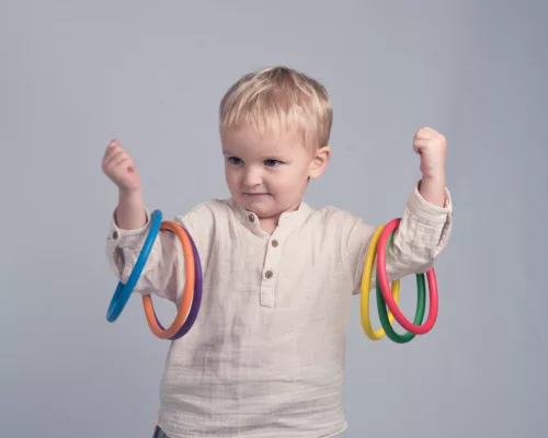 Mozgásfejlesztő dobógyűrű szett, 16cm, 6db