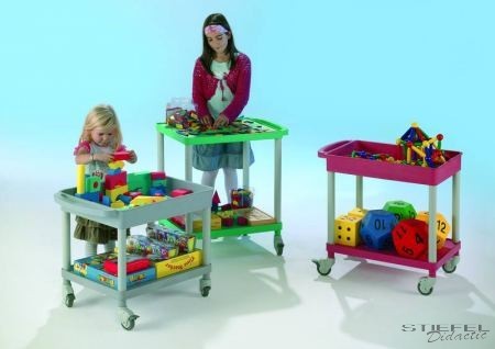 A mozgatható iskolai barkács-, játék,és építőkocsi (piros)