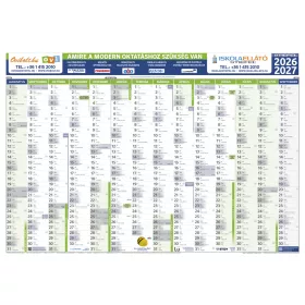 Tanéves tervezőnaptár iskoláknak 2026/27 tanévre