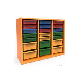 Szekrény 9 közepes tálcával