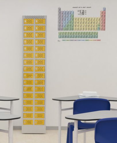 Mobiltelefon tároló szekrény, 32 rekeszes, számzáras