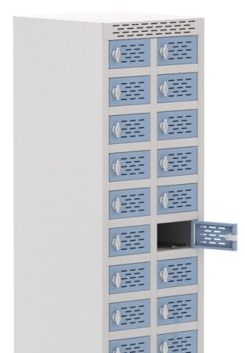 Mobiltelefon tároló szekrény, 32 rekeszes, számzáras