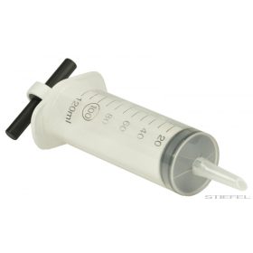 Fecskendő, műanyag,  vákuumkísérletekhez, 120 ml