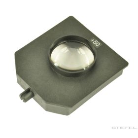 Lencse, foglalatban, f = +50 mm