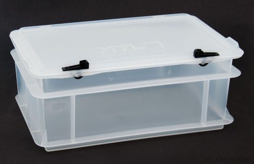 NTL Műanyag tárolódoboz, kicsi, fedéllel, átlátszó