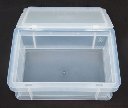 NTL Műanyag tárolódoboz, kicsi, fedéllel, átlátszó