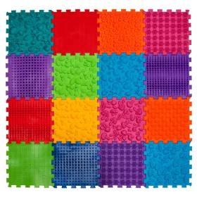   Szenzoros Ortopédiai Masszázsszőnyeg – 16 elemes Puzzle MEGA MIX Készlet