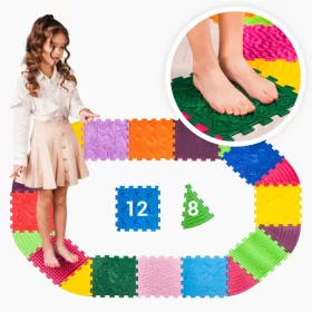   Dinoszaurusz Szenzoros Masszázsösvény – 12+8 elemes Puzzle Készlet