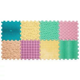   Szenzoros Masszázsszőnyeg – 8 elemes MIX Pastel Puzzle Készlet