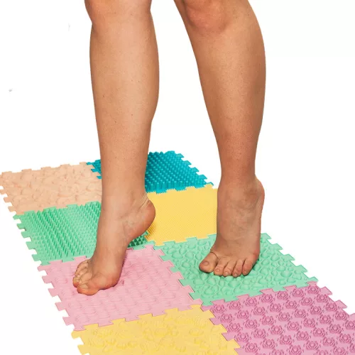 Szenzoros Masszázsszőnyeg – 8 elemes MIX Pastel Puzzle Készlet