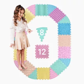   Szenzoros Masszázsszőnyeg – 12+8 elemes MEGA MIX Pastel Puzzle Készlet