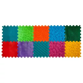   Szenzoros Ortopédiai Masszázsszőnyeg – 10 elemes Puzzle MIX Készlet
