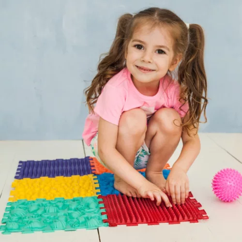 Tengerfenék Szenzoros Masszázsszőnyeg – 6 elemes Puzzle Készlet