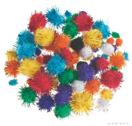 Glitteres pompom, 78 db