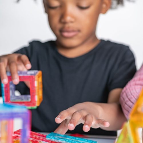 Átlátszó Mágneses Polydron formakészlet