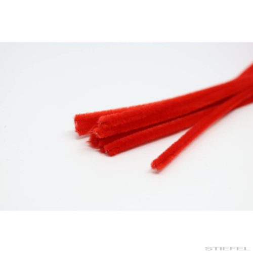 Zsenília drót, 10 db/csomag, piros, 30 cm