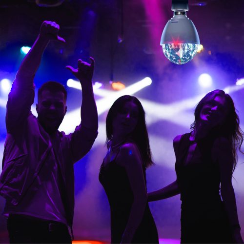 Diszkógömb színes üveggel