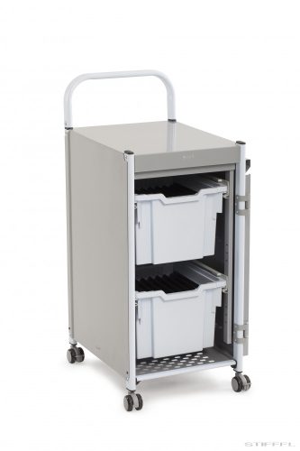 PowerTrolley guruló szekrény 2 db PowerTray extra mély fiókkal, 20 db tablethez