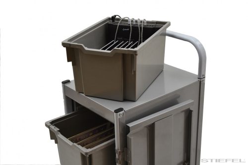 PowerTrolley guruló szekrény 2 db PowerTray extra mély fiókkal, 20 db tablethez