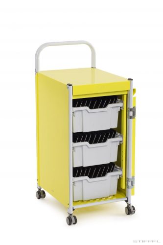 PowerTrolley guruló szekrény 3 db mély PowerTray fiókkal, 30 db tablethez