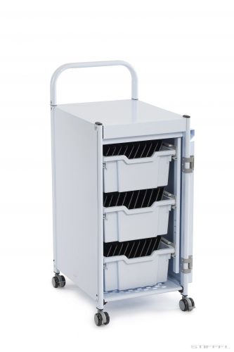 PowerTrolley guruló szekrény 3 db mély PowerTray fiókkal, 30 db tablethez