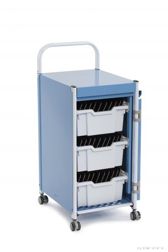 PowerTrolley guruló szekrény 3 db mély PowerTray fiókkal, 30 db tablethez