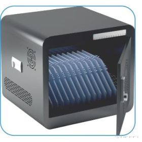   TeachBusTwelve 12 db tablet tárolására és töltésére alkalmas, hordozható szekrény