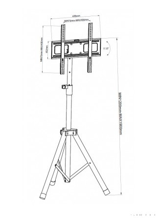 Techly hordozható padlóállvány 17-60" LCD/LED kijelzőhöz