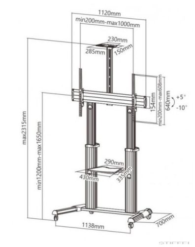 Techly gurulós padlóállvány 60-100" LCD/LED kijelzőhöz