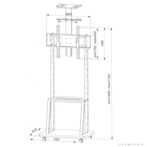 Techly  gurulós padlóállvány 37-70" LCD/LED kijelzőhöz