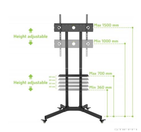 Techly gurulós padlóállvány 30-65" LCD/LED kijelzőhöz