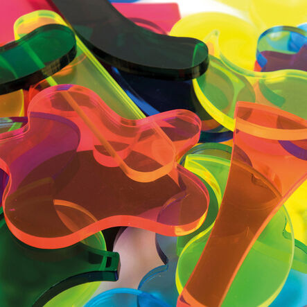 Átlátszó színes formák világító táblához