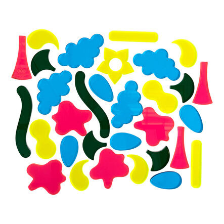 Átlátszó színes formák világító táblához