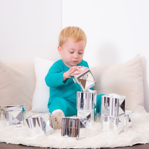 Fémes hatású építőkockák (12 db)