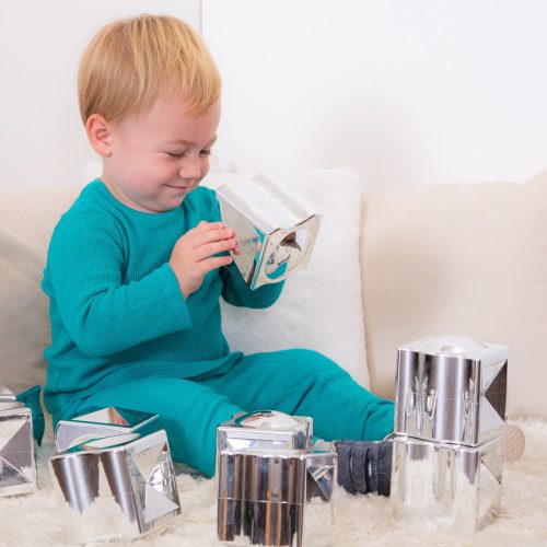 Fémes hatású építőkockák (12 db)