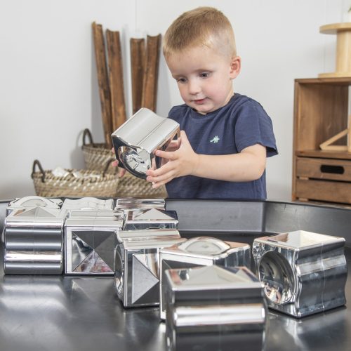 Fémes hatású építőkockák (12 db)