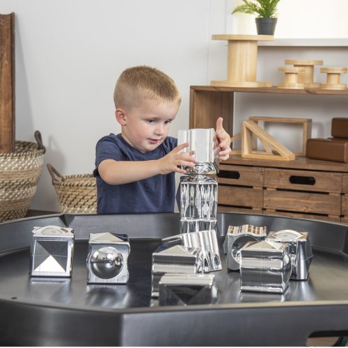 Fémes hatású építőkockák (12 db)