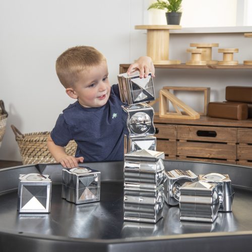 Fémes hatású építőkockák (12 db)