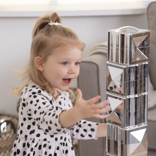 Fémes hatású építőkockák (12 db)