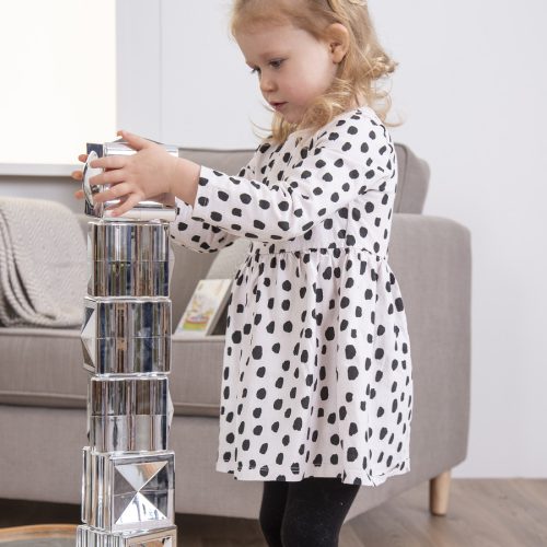 Fémes hatású építőkockák (12 db)