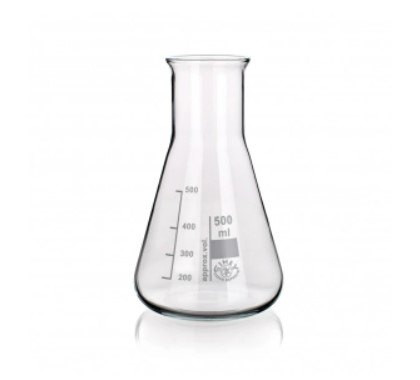 Erlenmeyer-lombik, széles szájú, beosztásos, 50ml (10 db-os csomag)