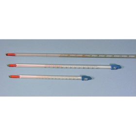   Piros szesztöltetű hőmérő, 76 mm bemerülés, -10 – +110°C, 1°C osztás, 305 mm (5 db/csomag)